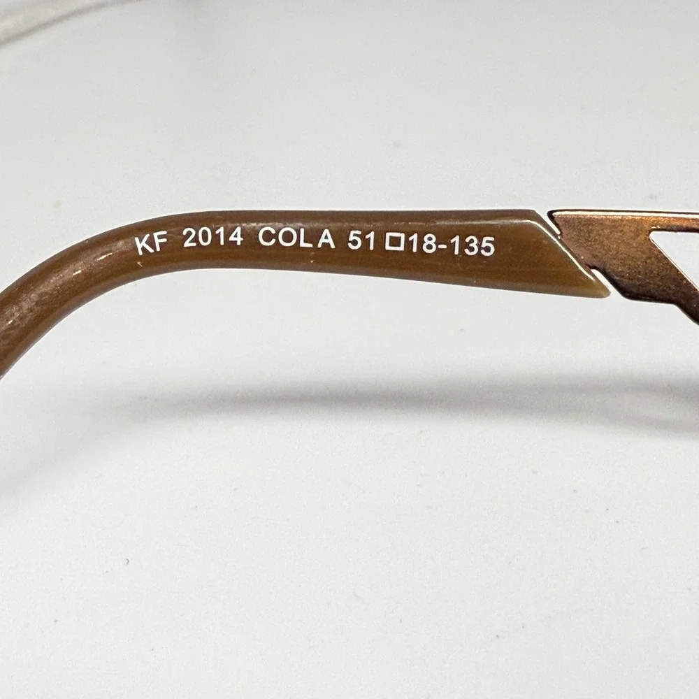 Kevin Ferud KF 2014 COLA Eyeglasses Frames Brown Rectangle 51-18-135 Italy‎ CE